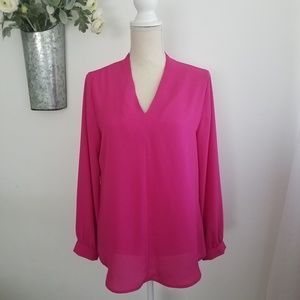 Violet & Claire Tops - Violet+Claire | Magenta Blouse Cuffed Sleeves /A21 Violet & Claire Tops - Violet+Claire | Magenta Blouse Cuffed Sleeves /A21